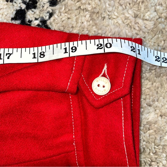 Rare Wyllis Clothing Cherry Red Cropped Wool Zanzi Pilot Jacket Western Chic - Picture 16 of 16
